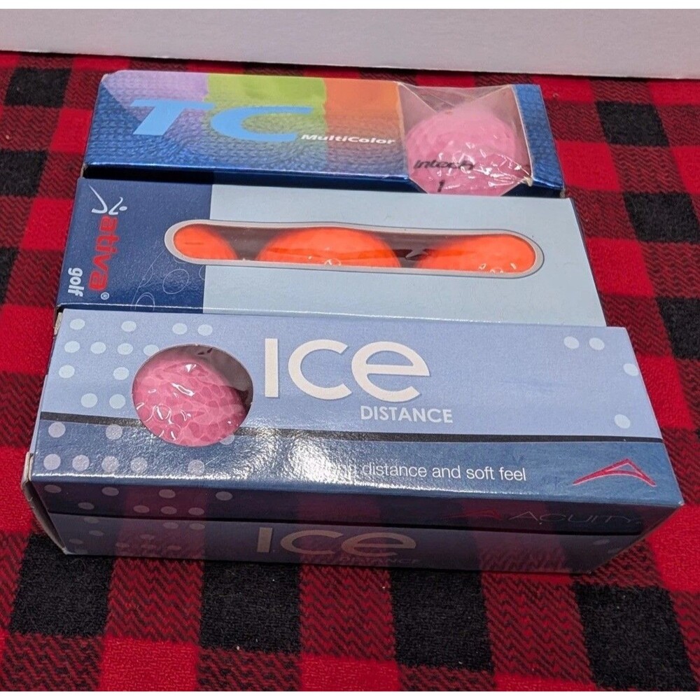 Intech TC, Ativa Distance Titanium, Acuity ICE Golf Balls - Lot of 3 Sleeves